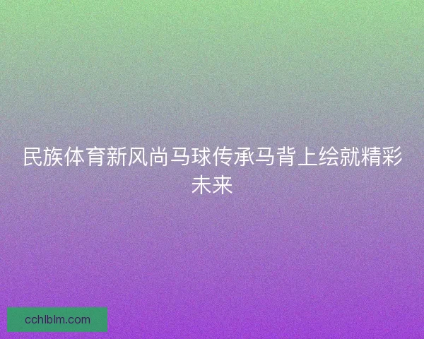 民族体育新风尚马球传承马背上绘就精彩未来