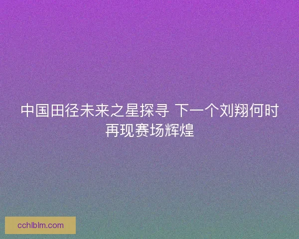 中国田径未来之星探寻 下一个刘翔何时再现赛场辉煌